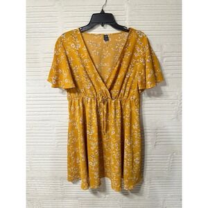Women's Yellow Formal Knee‎ Length Dress Size L